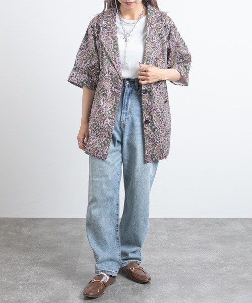 kutir（クティール）の「【セットアップ可能！】半袖ジャケット（テーラードジャケット・レディース・ライトグリーン/レンガ/ブラック/ブルーグリーン・SMALL/LARGE/MEDIUM）」の9枚目の写真