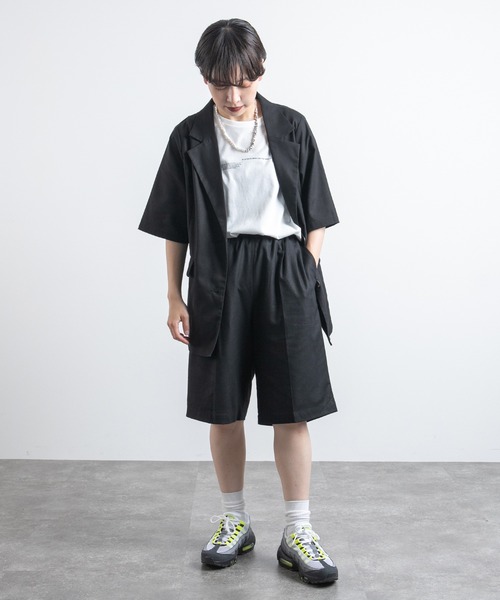 kutir（クティール）の「【セットアップ可能！】半袖ジャケット（テーラードジャケット・レディース・ライトグリーン/レンガ/ブラック/ブルーグリーン・SMALL/LARGE/MEDIUM）」の5枚目の写真