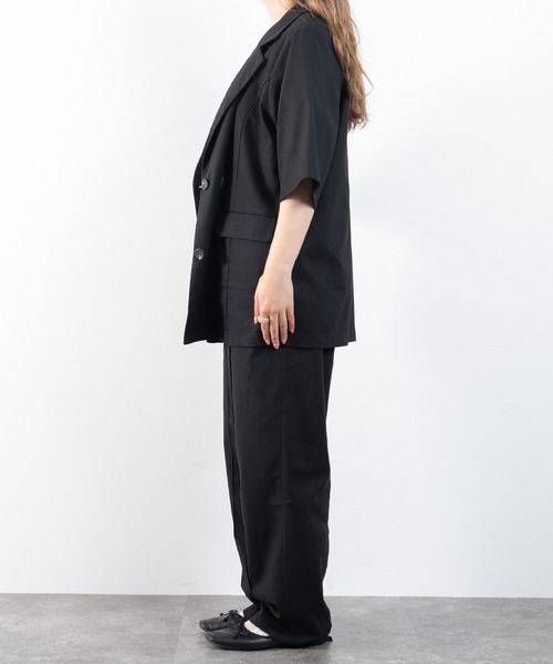 kutir（クティール）の「【セットアップ可能！】半袖ジャケット（テーラードジャケット・レディース・ライトグリーン/レンガ/ブラック/ブルーグリーン・SMALL/LARGE/MEDIUM）」の8枚目の写真