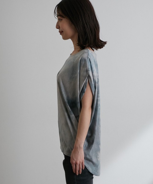 vis-`a-vis（ビサビ）の「【WEB限定】タイダイ染ドレープTシャツ（Tシャツ/カットソー・レディース・サックスブルー/グリーン系その他・FREE）」の22枚目の写真