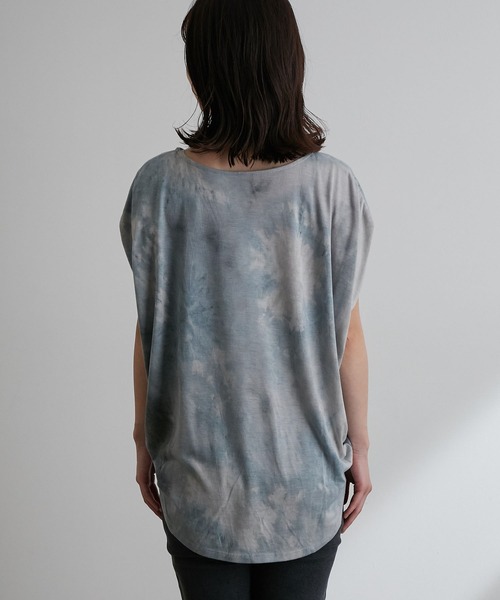 vis-`a-vis（ビサビ）の「【WEB限定】タイダイ染ドレープTシャツ（Tシャツ/カットソー・レディース・サックスブルー/グリーン系その他・FREE）」の5枚目の写真
