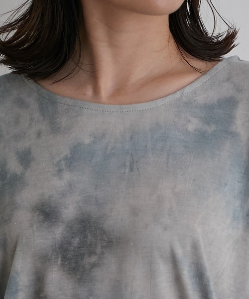 vis-`a-vis（ビサビ）の「【WEB限定】タイダイ染ドレープTシャツ（Tシャツ/カットソー・レディース・サックスブルー/グリーン系その他・FREE）」の12枚目の写真