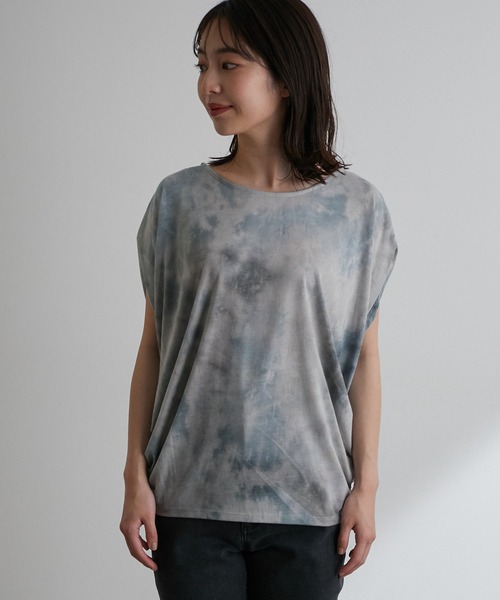 vis-`a-vis（ビサビ）の「【WEB限定】タイダイ染ドレープTシャツ（Tシャツ/カットソー・レディース・サックスブルー/グリーン系その他・FREE）」の11枚目の写真