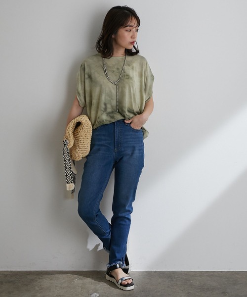 vis-`a-vis（ビサビ）の「【WEB限定】タイダイ染ドレープTシャツ（Tシャツ/カットソー・レディース・サックスブルー/グリーン系その他・FREE）」の14枚目の写真