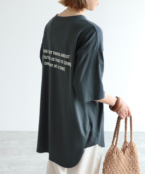 reca(レカ)の「バックプリントTシャツ(Tシャツ/カットソー・レディース・ホワイト/グレー/チャコール・FREE)」の3枚目の写真