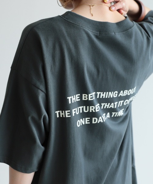 reca(レカ)の「バックプリントTシャツ(Tシャツ/カットソー・レディース・ホワイト/グレー/チャコール・FREE)」の6枚目の写真