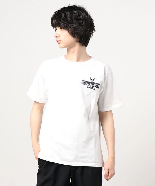 AVIREX（アヴィレックス）の「AVIREX/ アヴィレックス　刺繍Tシャツ フューチャーコマンド/S/S EMB TEE 'FUTURE COMMAND'（Tシャツ/カットソー・メンズ・ネイビー/オフホワイト/ライム/Orange/ブラウン系その他2・MEDIUM/LARGE/X-LARGE/XX-LARGE）」の8枚目の写真