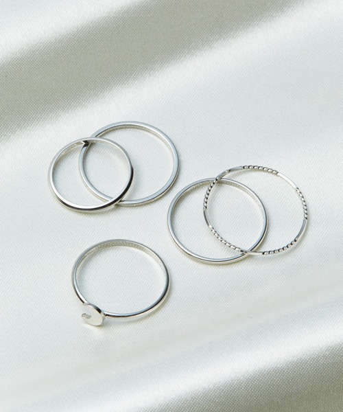 Romansual(ロマンシュアル)の「Romansual/moonリングセット(リング・レディース・シルバー/ゴールド・FREE)」の1枚目の写真