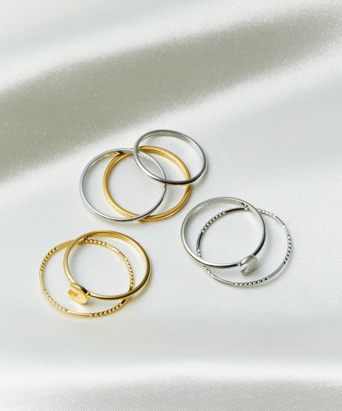 Romansual(ロマンシュアル)の「Romansual/moonリングセット(リング・レディース・シルバー/ゴールド・FREE)」の5枚目の写真