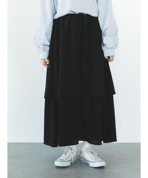 SLURR（スラ―）の「フリルティアードスカート（スカート・レディース・ブラック/アイボリー/ミント・FREE）」の18枚目の写真