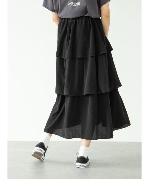 SLURR（スラ―）の「フリルティアードスカート（スカート・レディース・ブラック/アイボリー/ミント・FREE）」の22枚目の写真