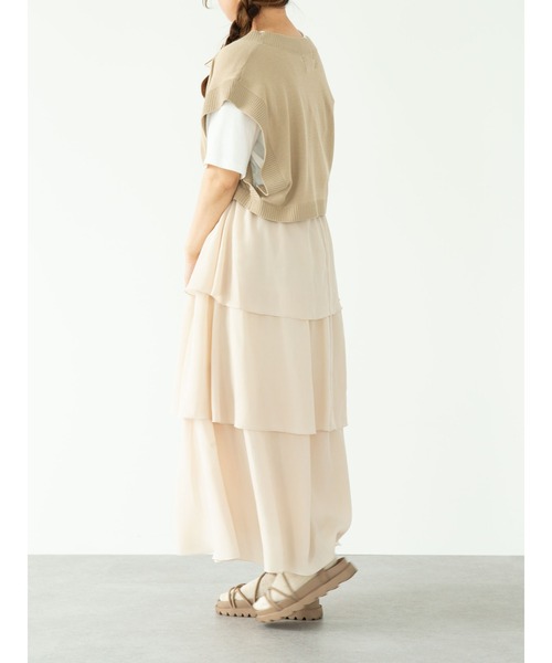 SLURR（スラ―）の「フリルティアードスカート（スカート・レディース・ブラック/アイボリー/ミント・FREE）」の6枚目の写真