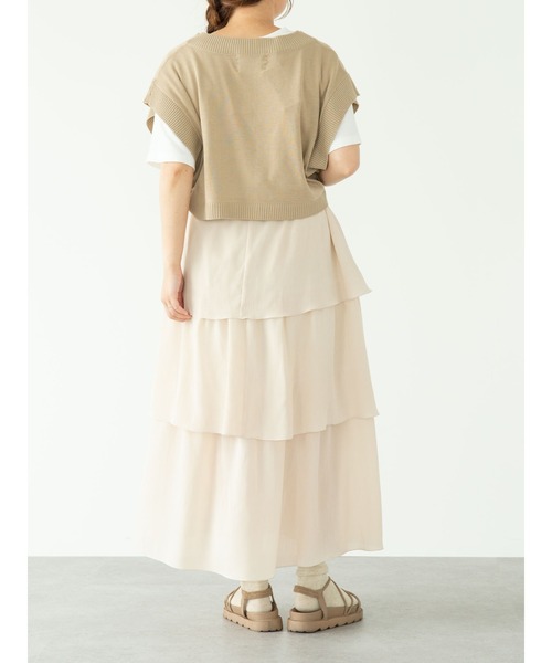 SLURR（スラ―）の「フリルティアードスカート（スカート・レディース・ブラック/アイボリー/ミント・FREE）」の7枚目の写真