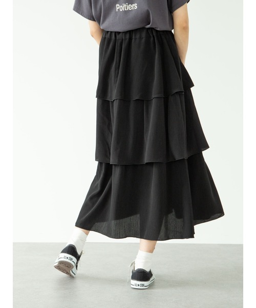 SLURR（スラ―）の「フリルティアードスカート（スカート・レディース・ブラック/アイボリー/ミント・FREE）」の8枚目の写真