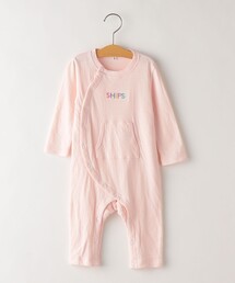 SHIPS KIDS:接結 ロゴ 長袖 ロンパース