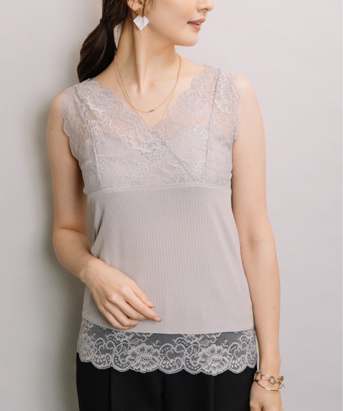 アワセvネックレースタンク2 タンクトップ Elvence Deux エルベンスドゥ のファッション通販 Zozotown