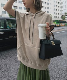 Ameri | DAMAGE SLEEVELESS HOODIE(パーカー)