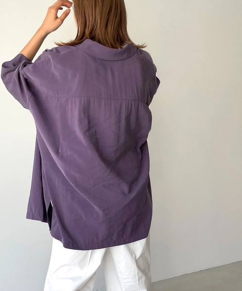 CANAL JEAN(キャナルジーン)の「RED CHOP WORKS(レッドチョップワークス) オーバースリットシャツ(シャツ/ブラウス・レディース・ブラック/ベージュ/パープル・ONE SIZE)」の15枚目の写真