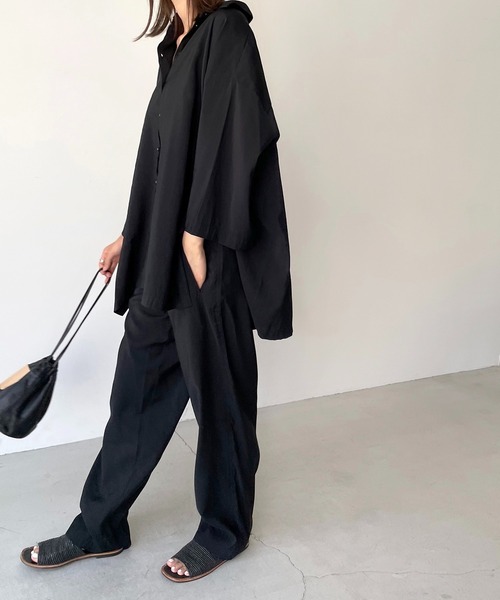 CANAL JEAN(キャナルジーン)の「RED CHOP WORKS(レッドチョップワークス) オーバースリットシャツ(シャツ/ブラウス・レディース・ブラック/ベージュ/パープル・ONE SIZE)」の13枚目の写真