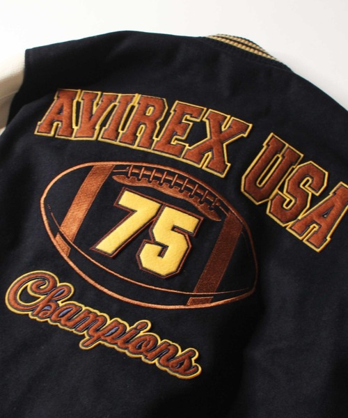 AVIREX（アヴィレックス）の「【WEB&DEPOT限定】スクーカム ヴァーシティ ジャケット / SKOOKUM VARSITY JACKET / アヴィレックス / AVIREX（スタジャン・メンズ・ブラック/ネイビー/ブラウン・MEDIUM/LARGE/X-LARGE/F）」の12枚目の写真