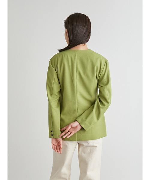 LILY BROWN（リリーブラウン）の「ボタンレスジャケット（その他アウター・レディース・ブラウン/オフホワイト/グリーン・FREE）」の9枚目の写真