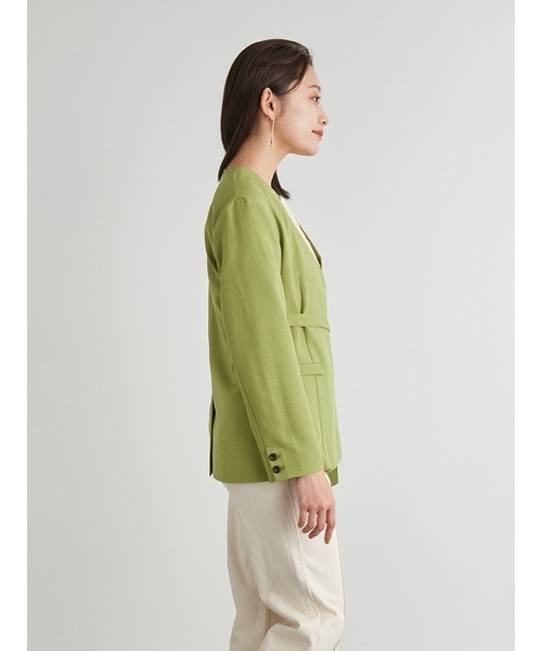 LILY BROWN（リリーブラウン）の「ボタンレスジャケット（その他アウター・レディース・ブラウン/オフホワイト/グリーン・FREE）」の10枚目の写真