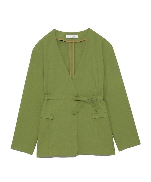 LILY BROWN（リリーブラウン）の「ボタンレスジャケット（その他アウター・レディース・ブラウン/オフホワイト/グリーン・FREE）」の12枚目の写真