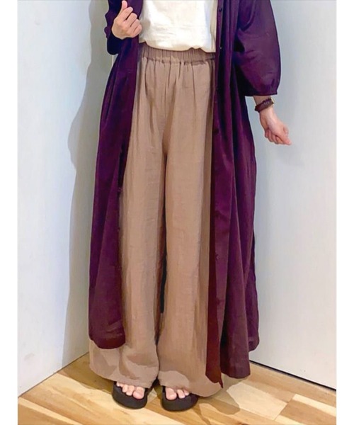 Samansa Mos2（サマンサ モスモス）の「綿麻ダブルガーゼリラックスパンツ（その他パンツ・レディース・ベージュ/オレンジ/ブラック・ﾌﾘ-）」の3枚目の写真