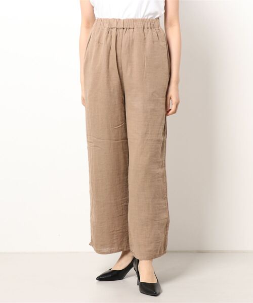 Samansa Mos2（サマンサ モスモス）の「綿麻ダブルガーゼリラックスパンツ（その他パンツ・レディース・ベージュ/オレンジ/ブラック・ﾌﾘ-）」の7枚目の写真