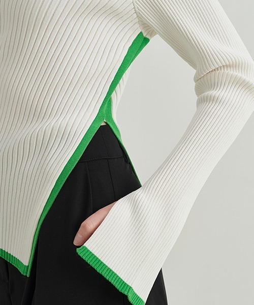 Fano Studios(ファノ ストゥディオズ)の「【Fano Studios】Contrast piping rib knit FX21S286(ニット/セーター・レディース・ホワイト・S/M/L)」の9枚目の写真