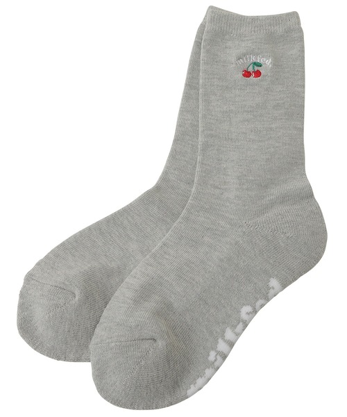 MILKFED.(ミルクフェド)の「CHERRY EMBROIDERY SOCKS(ソックス/靴下・レディース・ホワイト/ブラック/アッシュ・ONE SIZE)」の10枚目の写真