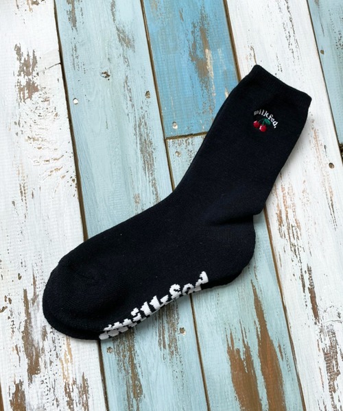 MILKFED.(ミルクフェド)の「CHERRY EMBROIDERY SOCKS(ソックス/靴下・レディース・ホワイト/ブラック/アッシュ・ONE SIZE)」の12枚目の写真