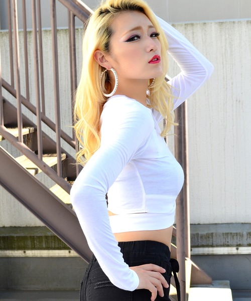 babyShoop（ベイビーシュープ）の「SHOOP刺繍長袖TOPS（Tシャツ/カットソー・レディース・ブラック/ホワイト・FREE）」の11枚目の写真