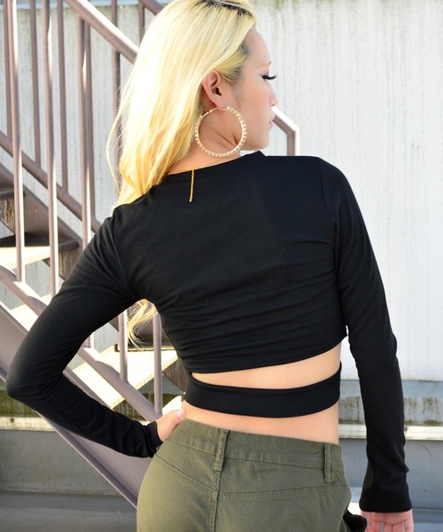 babyShoop（ベイビーシュープ）の「SHOOP刺繍長袖TOPS（Tシャツ/カットソー・レディース・ブラック/ホワイト・FREE）」の12枚目の写真