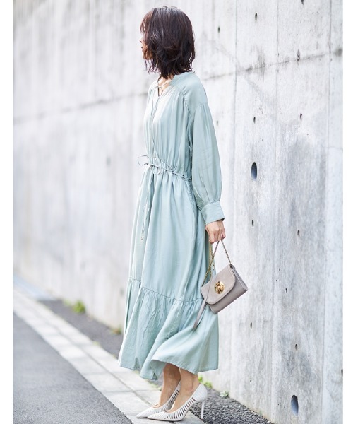 Cookie Chocolate（クッキーチョコレート）の「ギャザーティアードワンピース（ワンピース・レディース・ミント/ライトベージュ・M）」の15枚目の写真