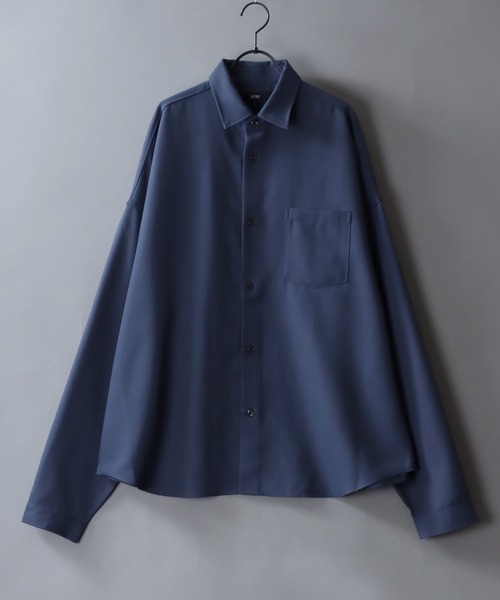 SITRY（シトリー）の「2026AW新色追加 SITRY Oversize Drop shoulder Regular collar shirt/別注 ビッグシルエット  ドレープツイル  レギュラーカラーシャツ（シャツ/ブラウス・メンズ・ホワイト/チャコールグレー/ブラック/ベージュ/ブラウン/グレイッシュブルー/ライトグレー/ダークグリーン/ワイン/ブラック系その他2/ブラック系その他/ホワイト系その他/ネイビー/バーガンディー・M/L）」の11枚目の写真