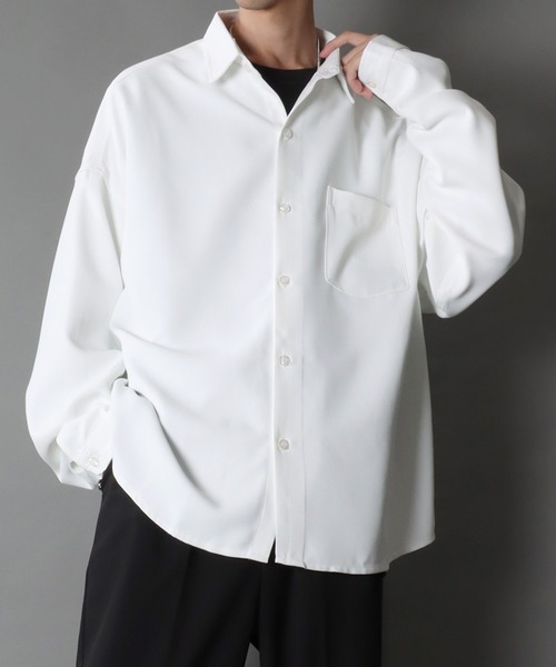 SITRY Oversize Drop Shoulder Regular Collar Shirt — рубашка оверсайз с опущенной линией плеча, обычный воротник