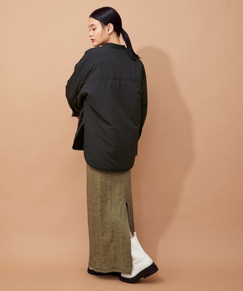 ADAM ET ROPE'（アダムエロペ）の「【WEB限定】中綿シャツ（その他アウター・レディース・ブラック/オフホワイト/ラベンダー・FREE）」の9枚目の写真