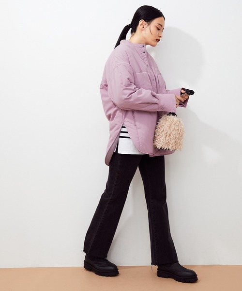 ADAM ET ROPE'（アダムエロペ）の「【WEB限定】中綿シャツ（その他アウター・レディース・ブラック/オフホワイト/ラベンダー・FREE）」の14枚目の写真