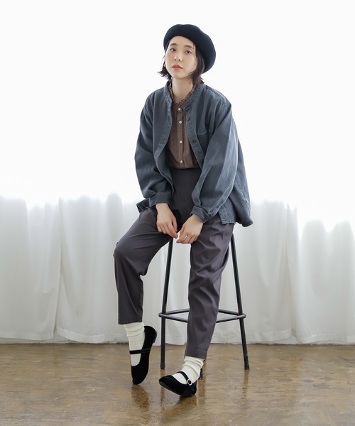 studio CLIP（スタディオクリップ）の「[10/6instaLIVE着用]デニムシャツブルゾン（ブルゾン・レディース・ブラック/ライトグレー/インディゴブルー・FREE）」の11枚目の写真