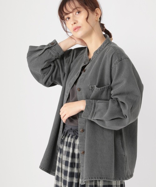 studio CLIP（スタディオクリップ）の「[10/6instaLIVE着用]デニムシャツブルゾン（ブルゾン・レディース・ブラック/ライトグレー/インディゴブルー・FREE）」の13枚目の写真