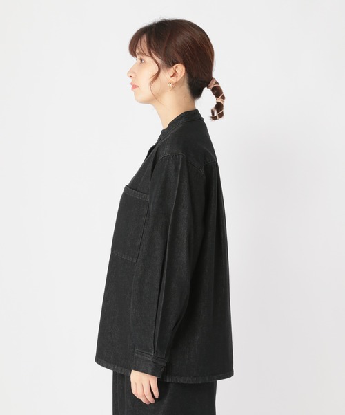 studio CLIP（スタディオクリップ）の「[10/6instaLIVE着用]デニムシャツブルゾン（ブルゾン・レディース・ブラック/ライトグレー/インディゴブルー・FREE）」の9枚目の写真