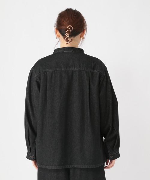 studio CLIP（スタディオクリップ）の「[10/6instaLIVE着用]デニムシャツブルゾン（ブルゾン・レディース・ブラック/ライトグレー/インディゴブルー・FREE）」の20枚目の写真