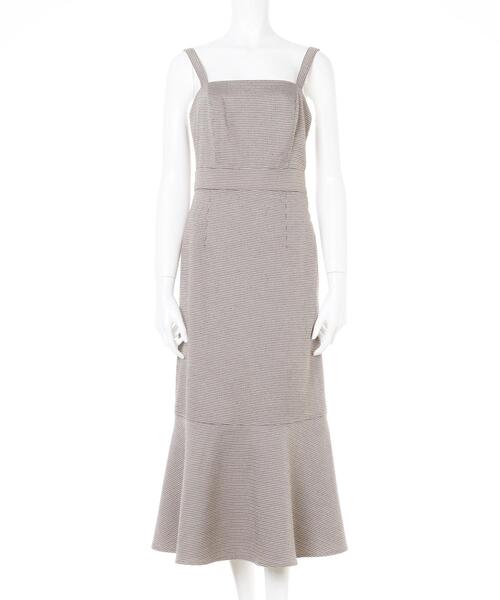 INGNI（イング）の「千鳥格子柄マーメイド／ジャンスカ（ジャンパースカート・レディース・ホワイト系5/ブラウン系9・M）」の4枚目の写真