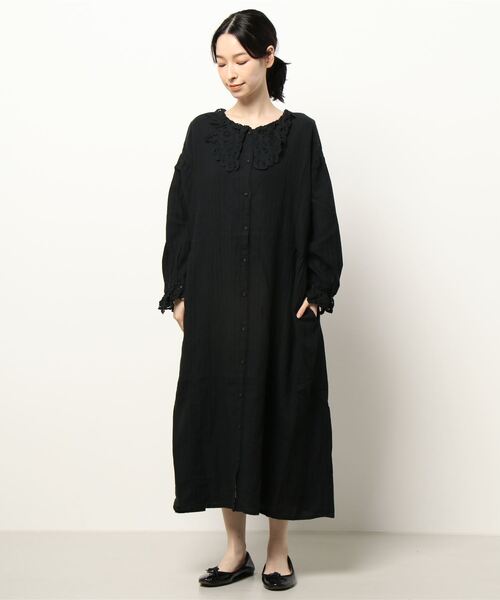 Samansa Mos2（サマンサ モスモス）の「バテンレースワンピース（ワンピース・レディース・モカ/ベージュ/ブラック・ﾌﾘ-）」の8枚目の写真