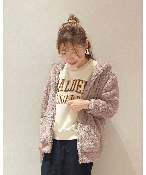 Cutie Blonde（キューティーブロンド）の「◆【S-L】ボアフードパーカー（パーカー・レディース・ナチュラル/ピンク系/ブラック・02/03/01）」の3枚目の写真