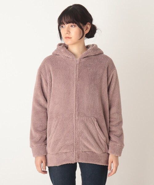 Cutie Blonde（キューティーブロンド）の「◆【S-L】ボアフードパーカー（パーカー・レディース・ナチュラル/ピンク系/ブラック・02/03/01）」の4枚目の写真