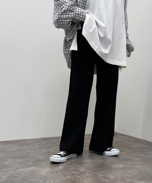 apres jour mignon(アプレジュールミニョン)の「リブニットパンツ【ZOZOTOWN限定アイテム】(その他パンツ・レディース・ダークブルー/グリーン/オレンジ/ブラック/ライトベージュ/モカ・MEDIUM/SMALL/X-LARGE)」の7枚目の写真