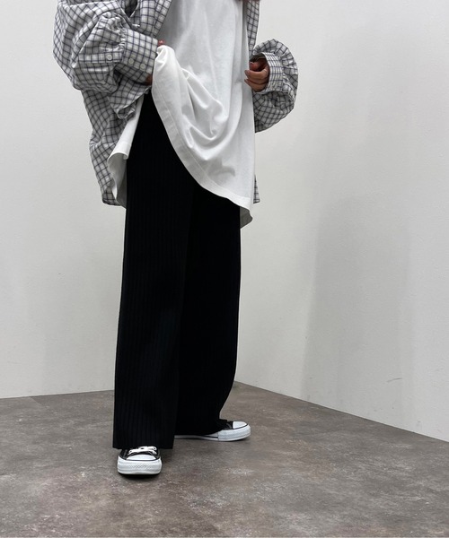 apres jour mignon(アプレジュールミニョン)の「リブニットパンツ【ZOZOTOWN限定アイテム】(その他パンツ・レディース・ダークブルー/グリーン/オレンジ/ブラック/ライトベージュ/モカ・MEDIUM/SMALL/X-LARGE)」の8枚目の写真