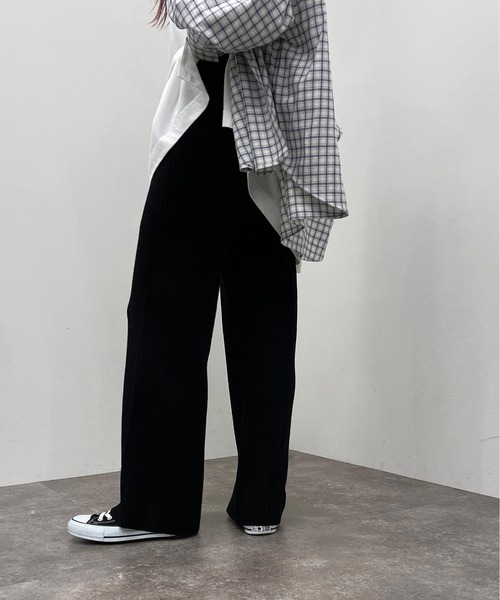 apres jour mignon(アプレジュールミニョン)の「リブニットパンツ【ZOZOTOWN限定アイテム】(その他パンツ・レディース・ダークブルー/グリーン/オレンジ/ブラック/ライトベージュ/モカ・MEDIUM/SMALL/X-LARGE)」の10枚目の写真